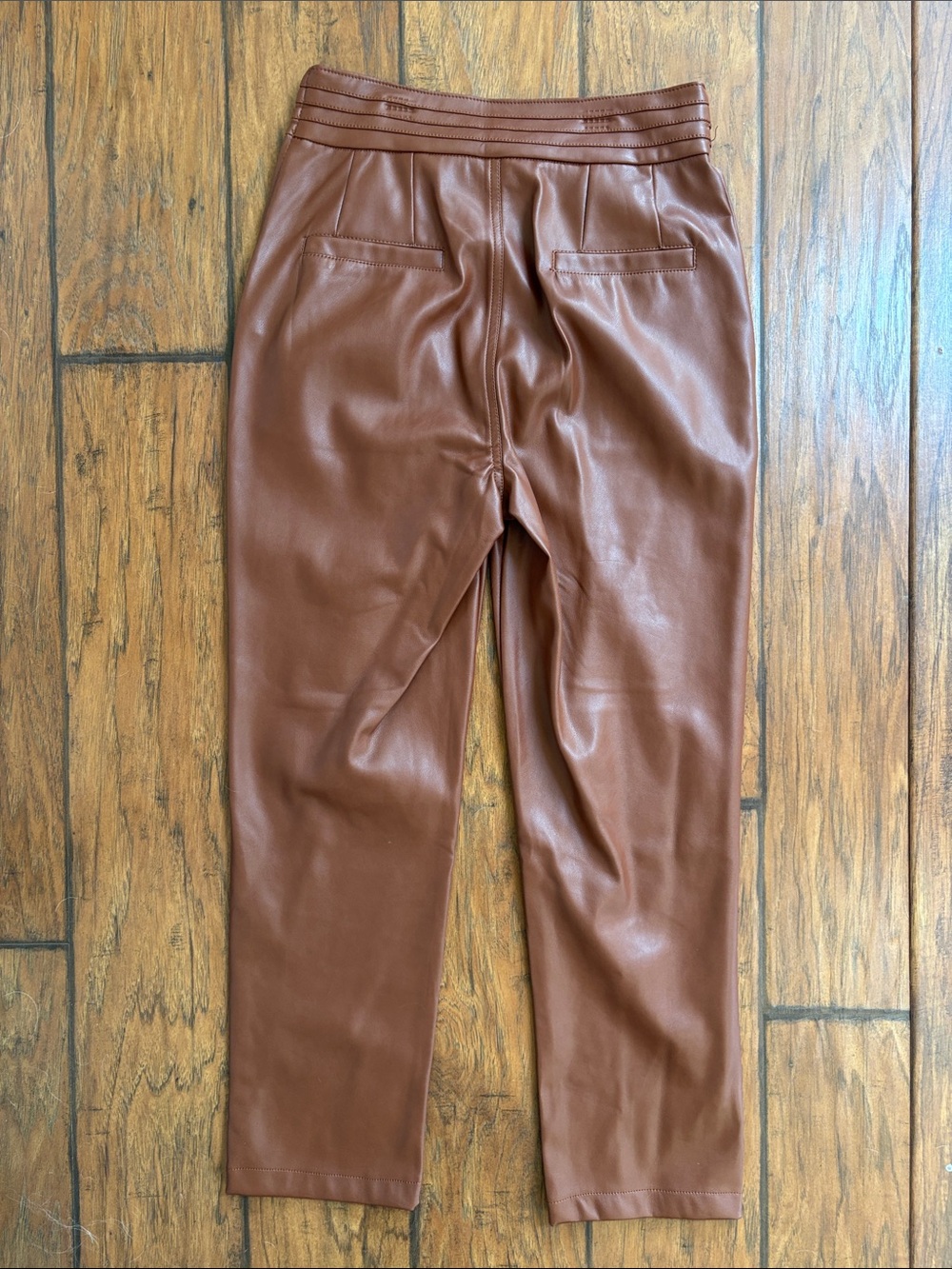 7 For All Mankind cognac Faux Leather Straight-Leg Pants - Picture 7 of 7